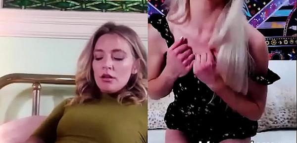  Naughty stepmom Mona Wales rubbing her pussy for cute dyke